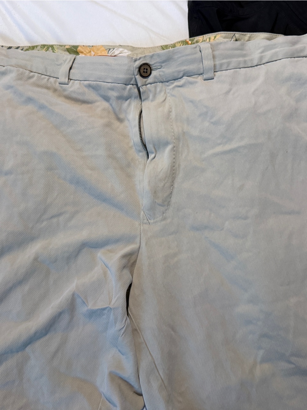 Tommy Bahama Cream and Navy Button Detail Shirt